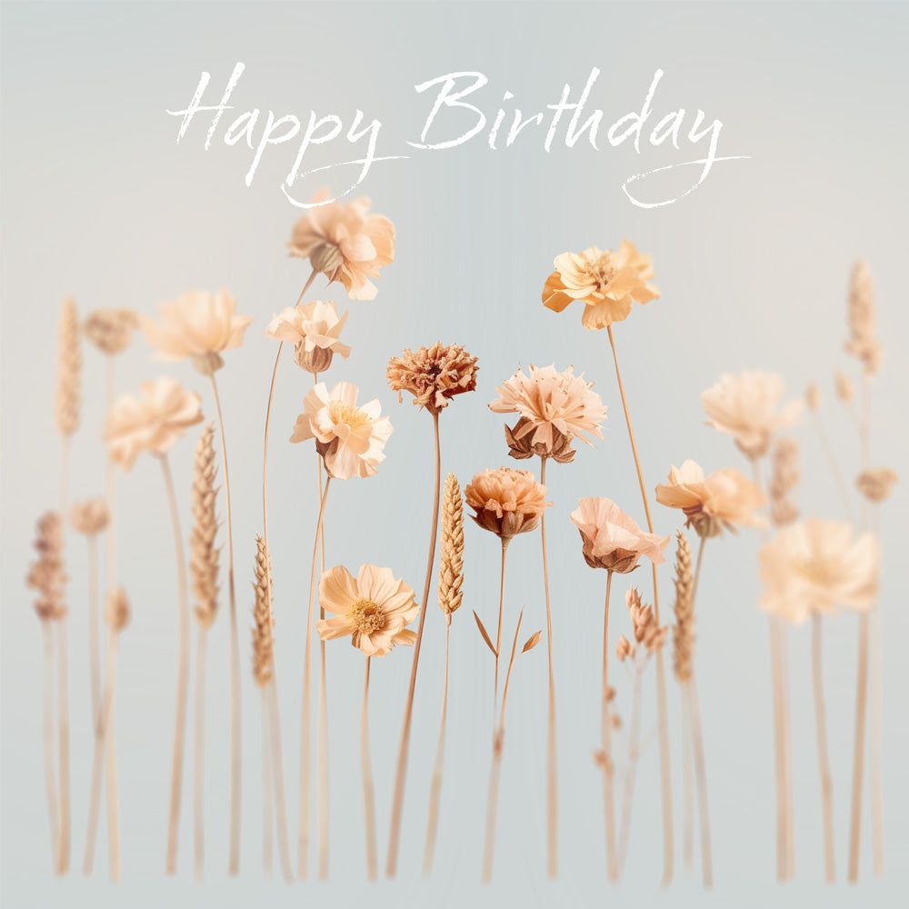 Wildflowers Soft Blue Birthday