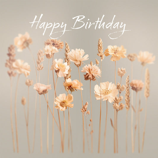 Wildflowers soft grey birthday