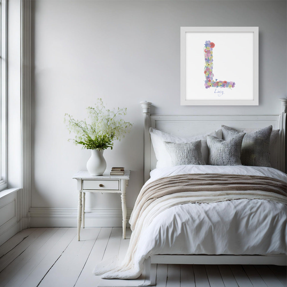 Letter L wildflowers print