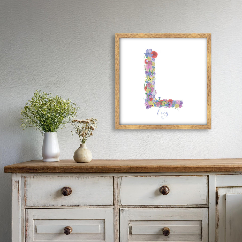 Letter L wildflowers print