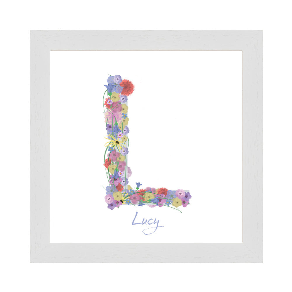 Letter L wildflowers print