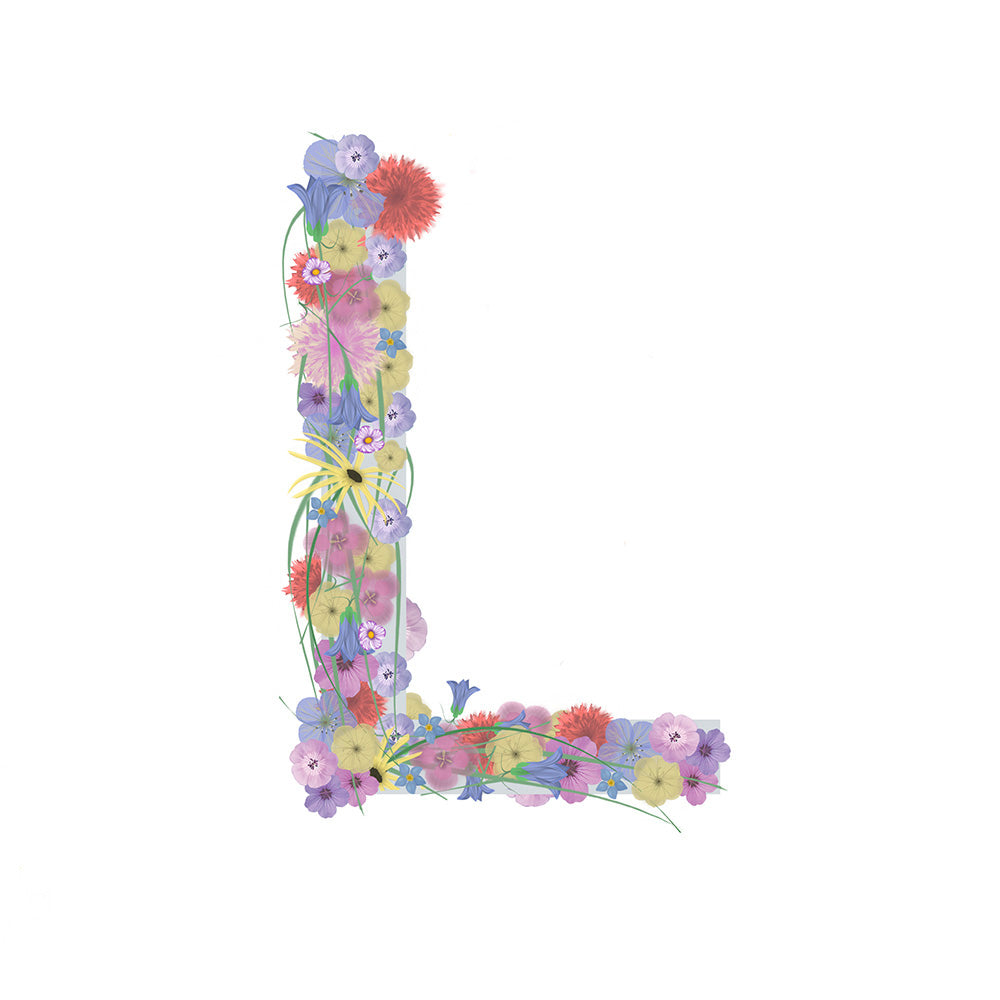 Letter L wildflowers print