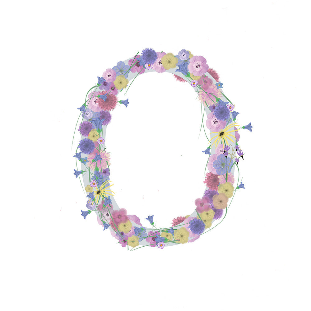 Letter O Wildflowers Canvas Print