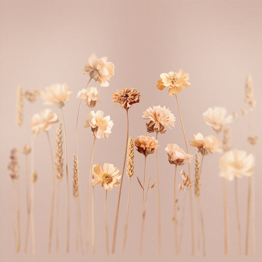 Wildflowers in salmon pink print 2