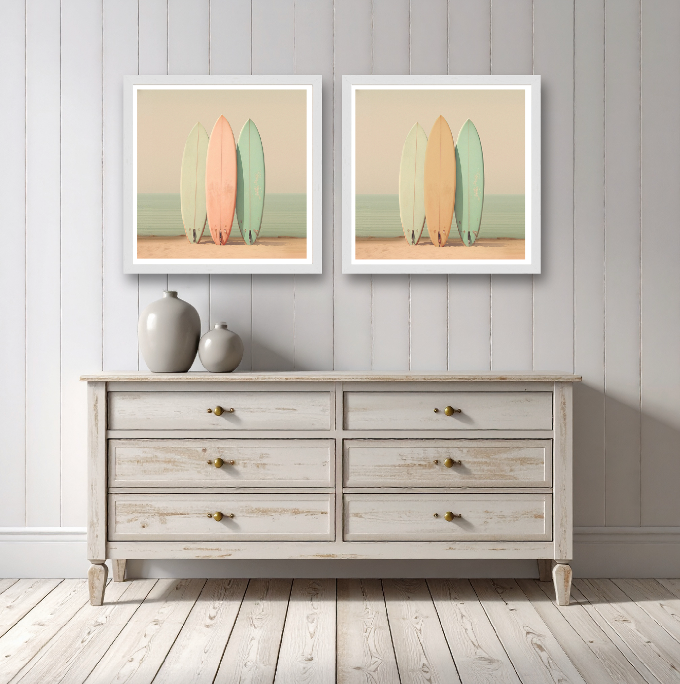 Pastel surfboards