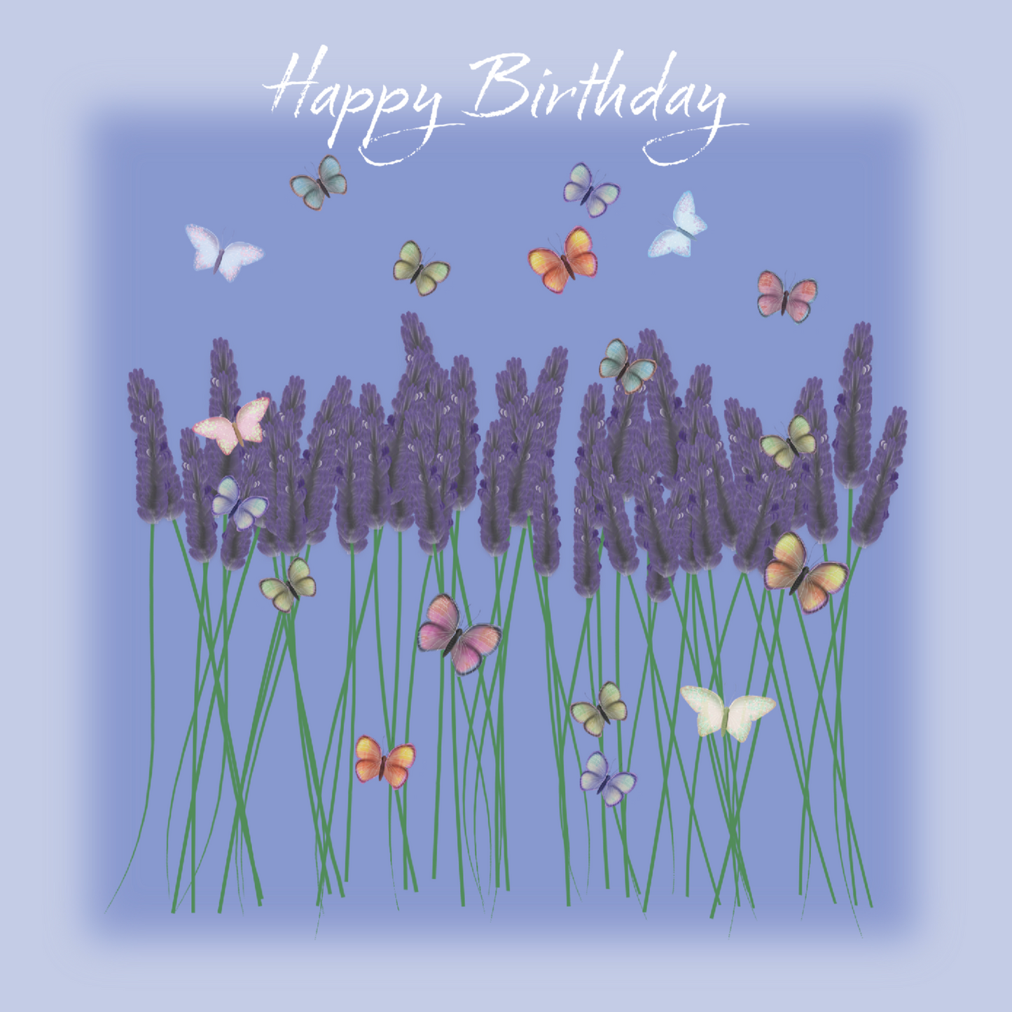 Birthday Lavender Handwritten Card