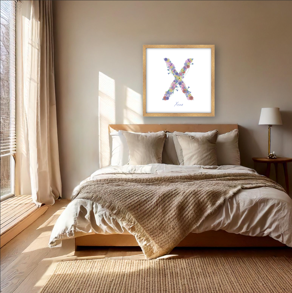 Letter X wildflowers print