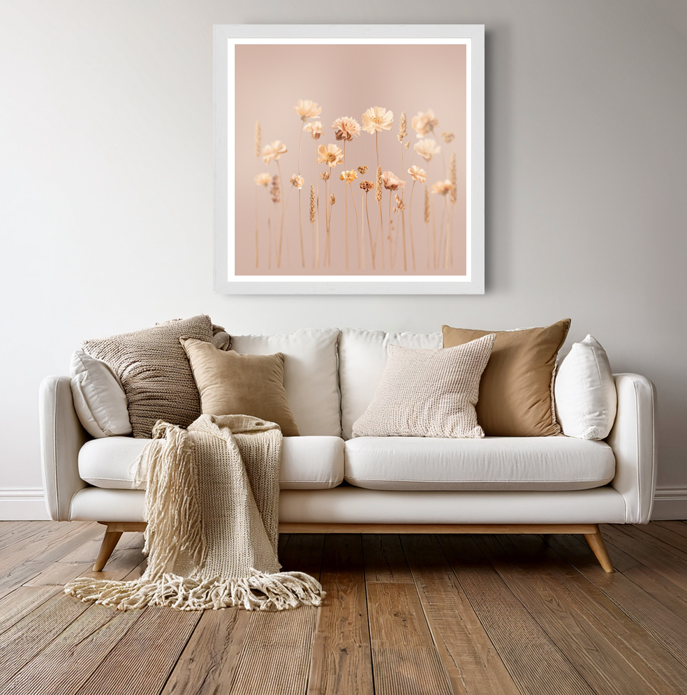 Wildflowers in salmon pink