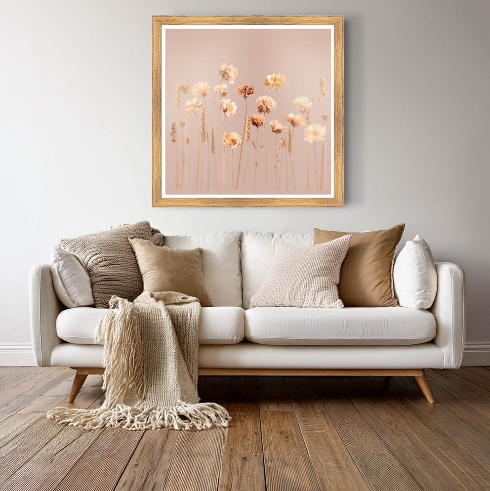 Wildflowers in salmon pink print 2