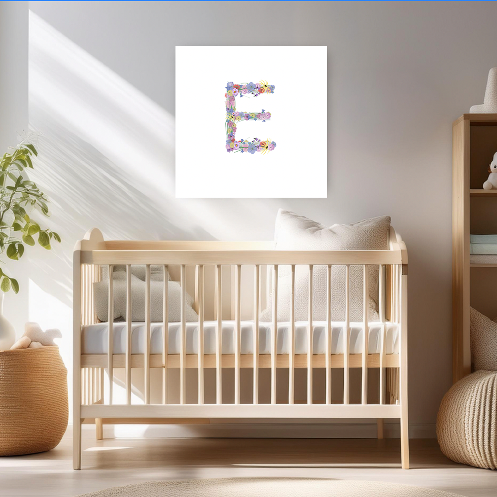 Letter E Wildflowers Canvas Print