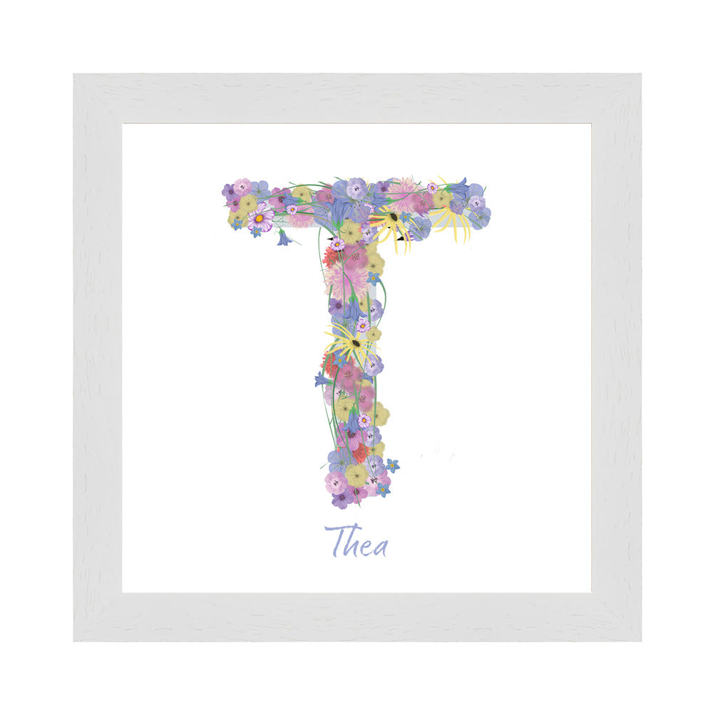 Letter T wildflowers print