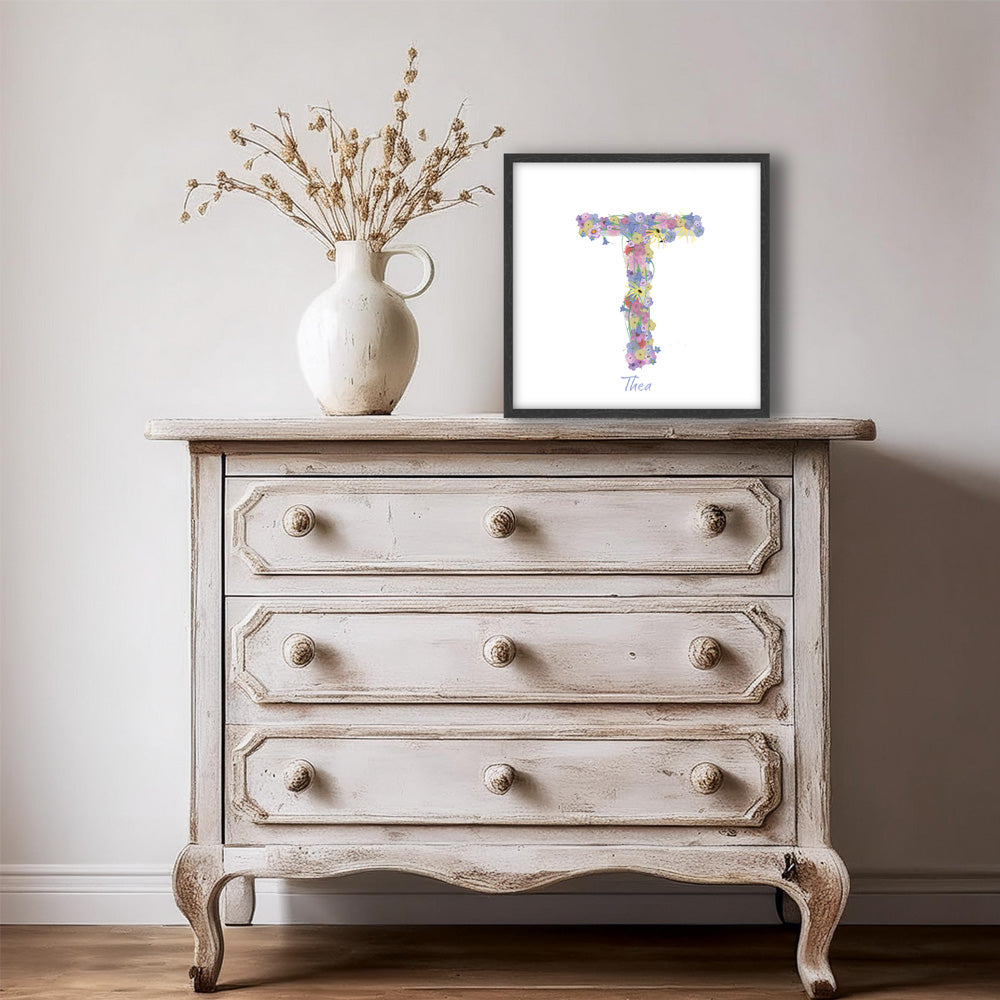 Letter T wildflowers print