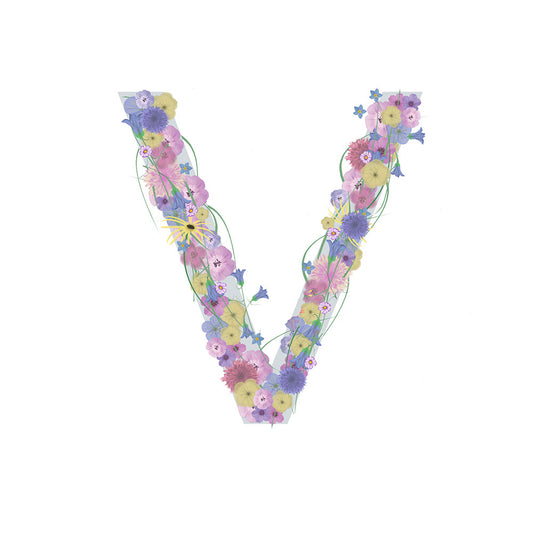 Letter V Wildflowers Canvas Print