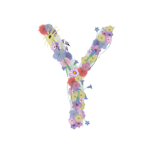 Letter Y Wildflowers Canvas Print