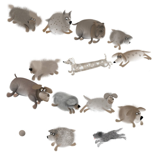 Football Hooligans – quirky greeting card featuring dogs and football