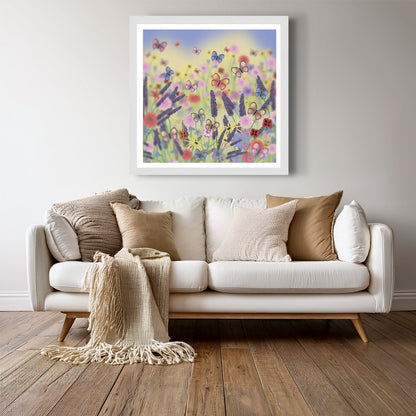 Butterflies and Lavender print