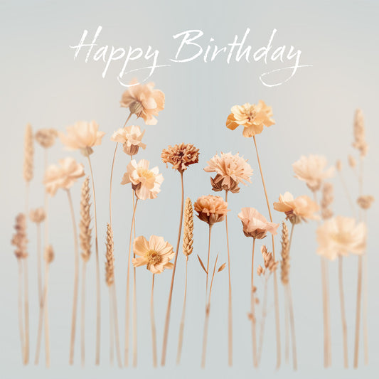 Wildflowers Soft Blue Birthday