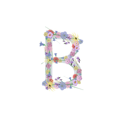 Letter B Wildflowers Canvas Print