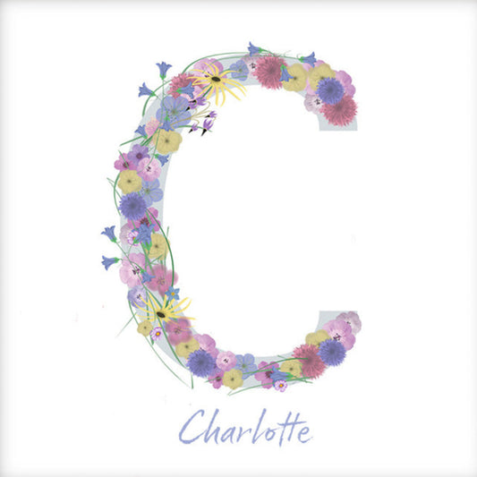 Letter C Wildflowers Canvas Print