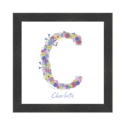 Letter C wildflowers print