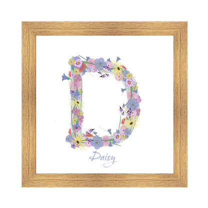 Letter D wildflowers print