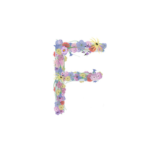 Letter F Wildflowers Canvas Print