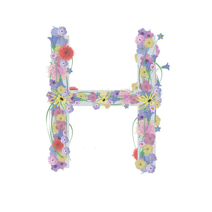 Letter H Wildflowers Canvas Print
