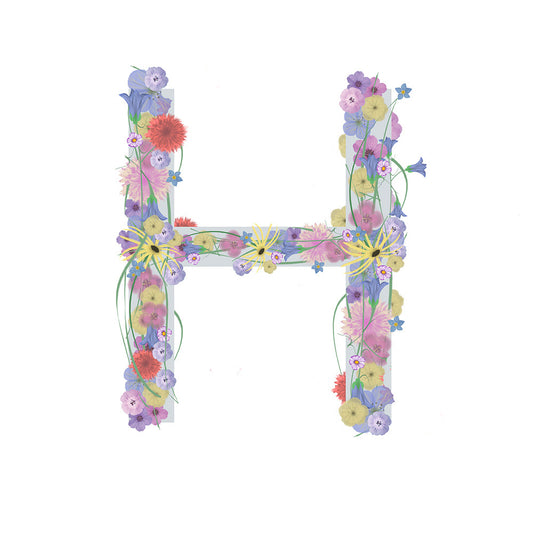 Letter H Wildflowers Canvas Print