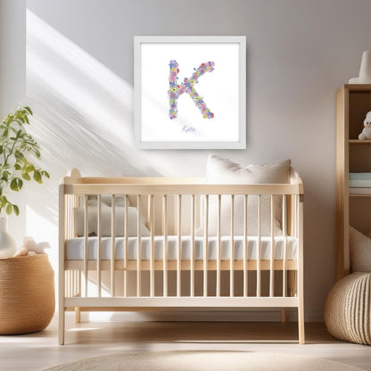 Letter K wildflowers print