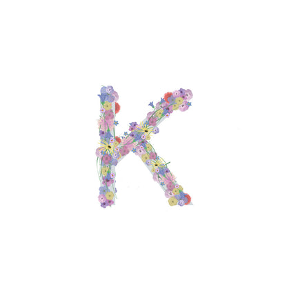 Letter K Wildflowers Canvas Print