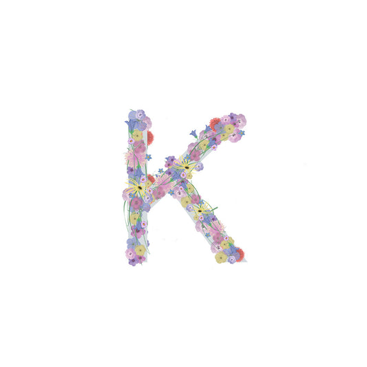 Letter K Wildflowers Canvas Print