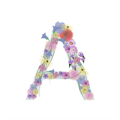 Letter A Wildflowers Canvas Print