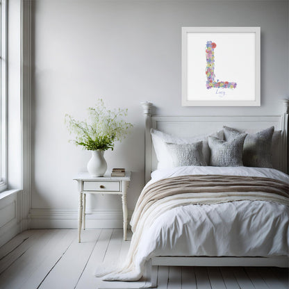 Letter L wildflowers print