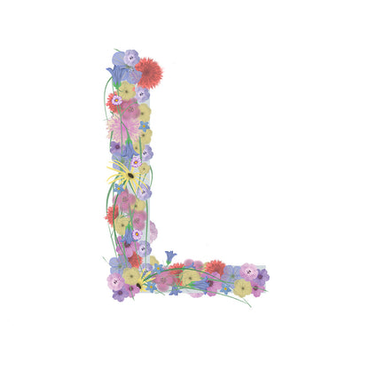 Letter L Wildflowers Canvas Print