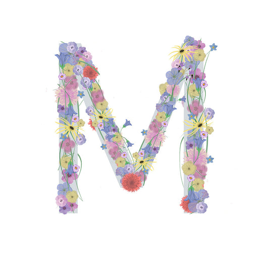 Letter M Wildflowers Canvas Print