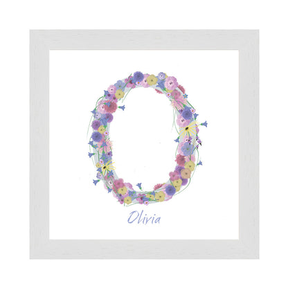 Letter O wildflowers print