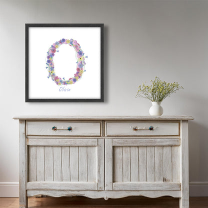 Letter O wildflowers print