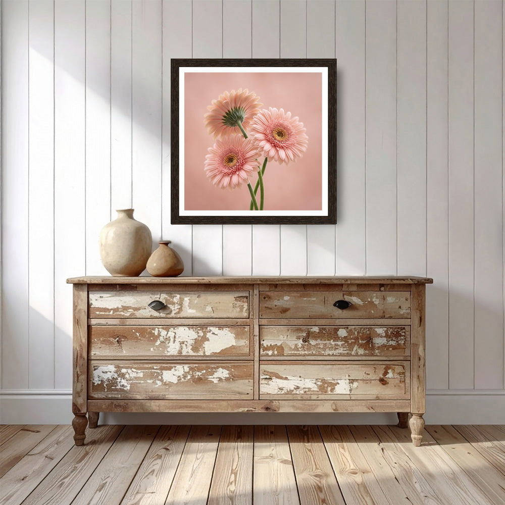 Pink Gerberas Flowers Print