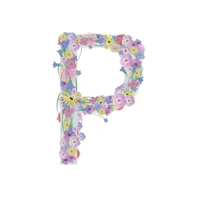 Letter P Wildflowers Canvas Print