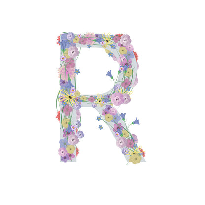 Letter R Wildflowers Canvas Print