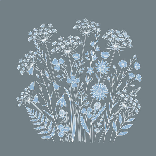 Pale Blue Summer Meadows Print