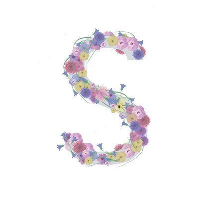 Letter S Wildflowers Canvas Print