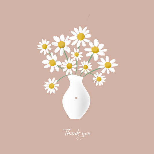 Daisies Thank you  Soft Pink
