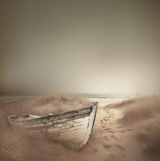 Old Boat on the Beach Canvas Print