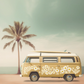 Painted Daisy Camper Van Canvas Print