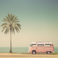 Pink Surf Camper Van Canvas Print