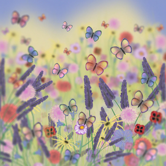Lavender and Butterflies Canvas Print