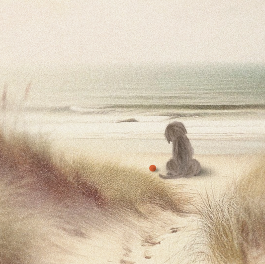 Scruffy Dog at the Beach Canvas Print