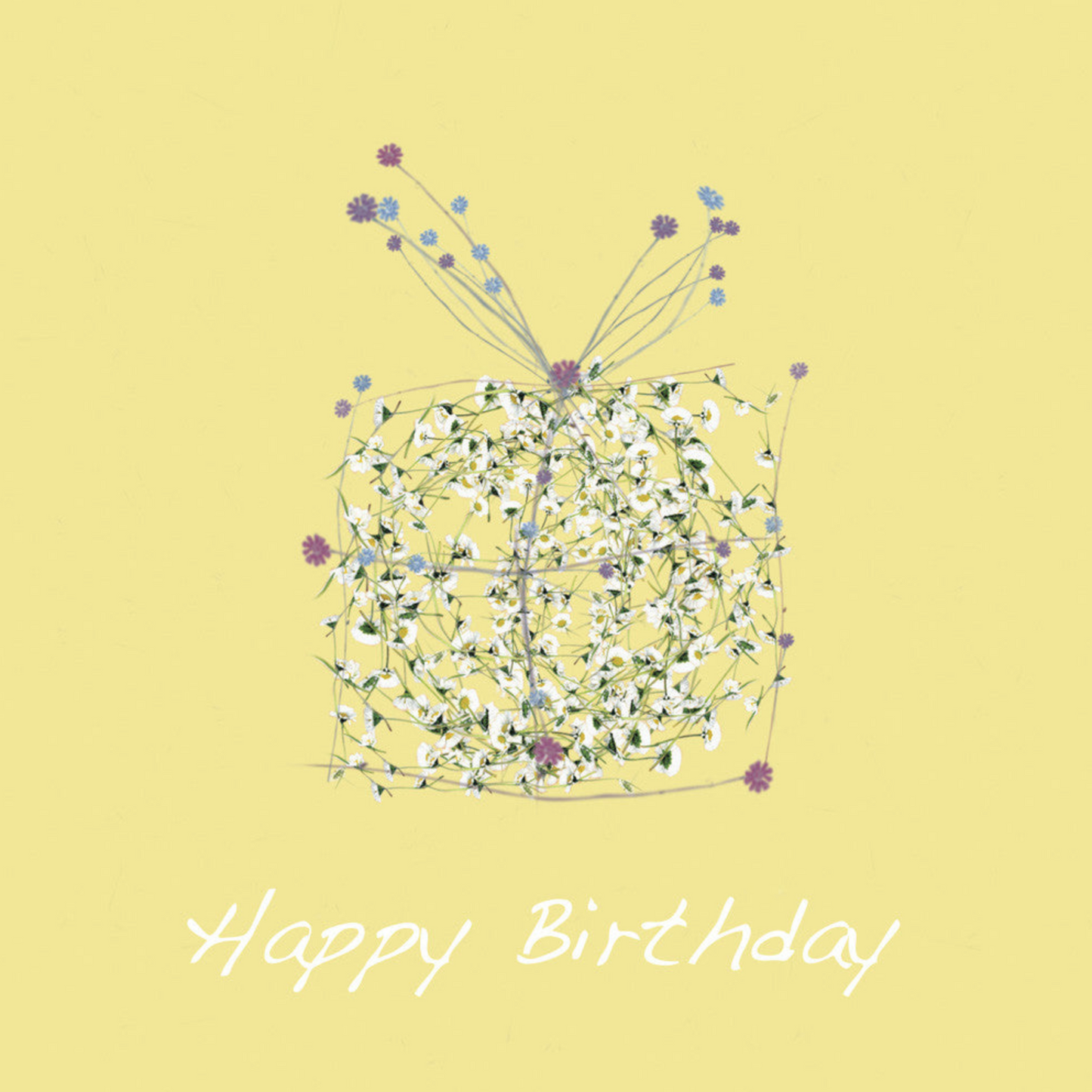 Flower Present Handwritten Card