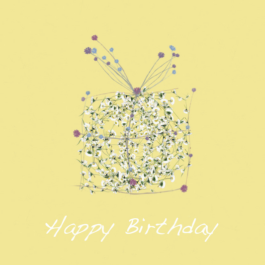 Flower Present Handwritten Card